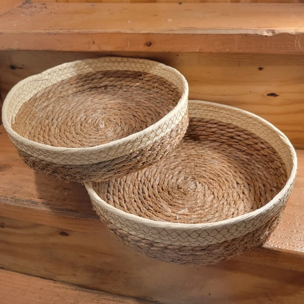 Round 2-Toned Nesting set of 2  Baskets for Display/Organization